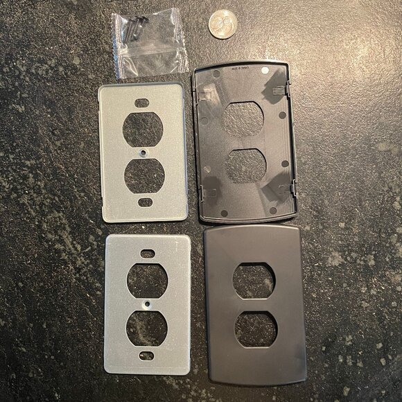 Concealed Mount Outlet Covers (3) Matte Black (NWOT) - Picture 3 of 5